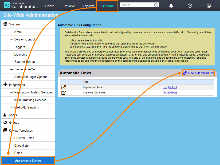 Create an automatic link Create an automatic link