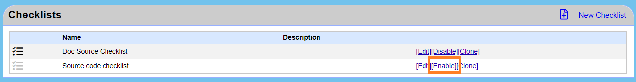 Enable a checklist Enable a checklist