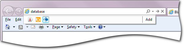 Entering search term in Internet Explorer Entering search term in Internet Explorer