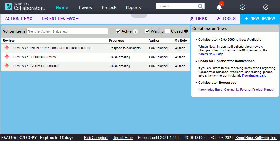 Collaborator Web Client Home Page Collaborator Web Client Home Page