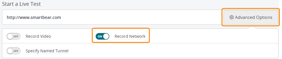 The Record Network option