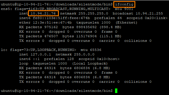 Obtain IP address in Linux Ubuntu