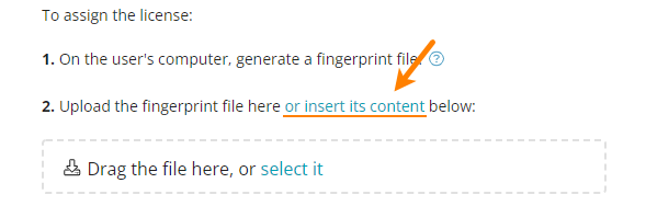The 'insert its content' link