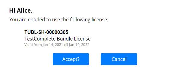 Accept the license assignment