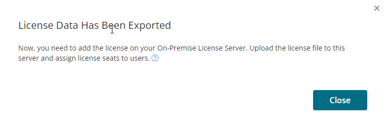Notification on successful license export