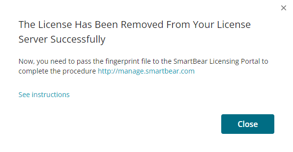 Notification on license removal