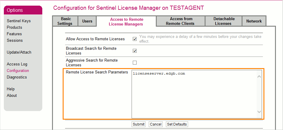 Specifying the License Manager PC where the license is activated