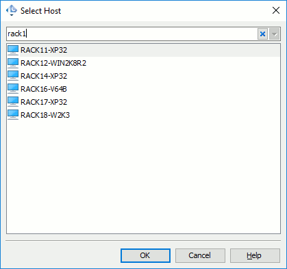 Quick Search in the Select Host Dialog