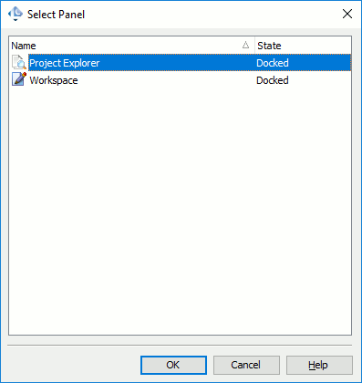 Select Panel Dialog