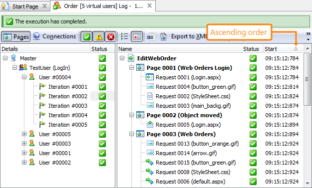 Sorting data in LoadComplete panels