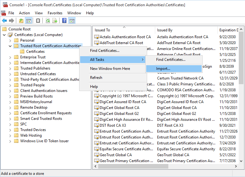 Web load testing with LoadComplete: Install client security certificate
