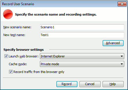 Record User Scenario Dialog