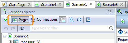 The Pages toolbar item