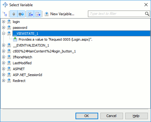 Select Variable Dialog