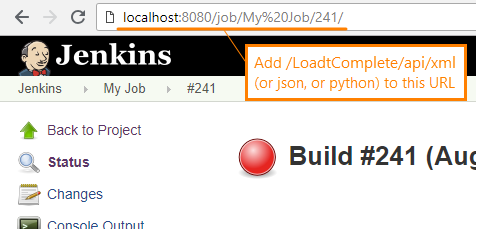 Get the URL of LoadComplete results