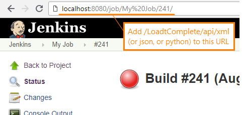 Get the URL of LoadComplete results