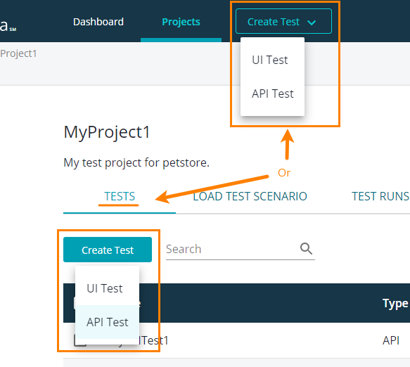 Create an API test - Step 1