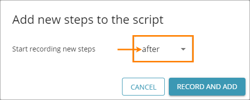 The Add new steps dialog