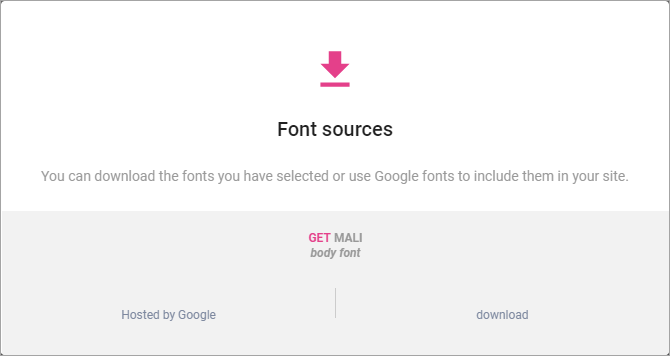 The font downloading dialog