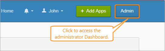 Single Sign-On: The administrator Dashboard link in Okta