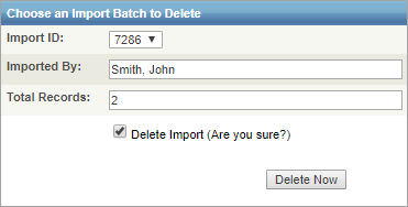 Import Wizard: The deletion of imported records