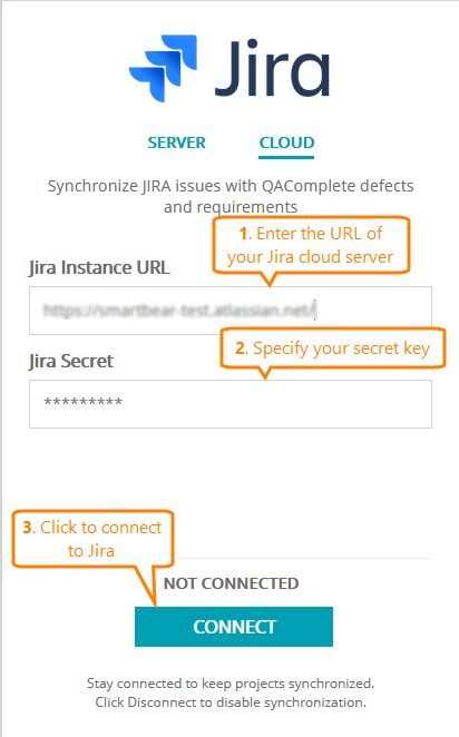 QAComplete integration with Jira: Connecting to Jira Cloud from QAComplete