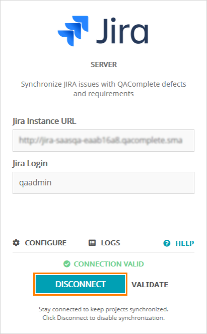 QAComplete integration with Jira: Disconnecting from Jira