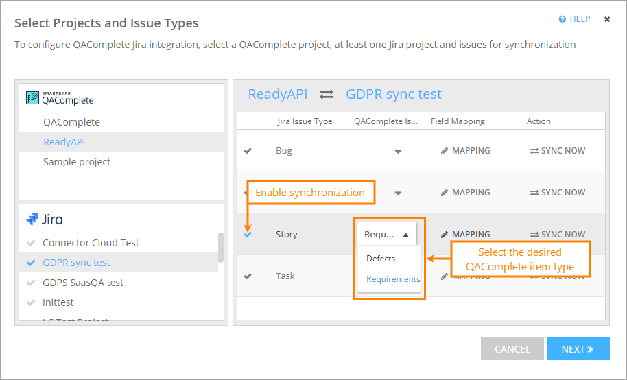 QAComplete integration with JIRA: Enabling issue synchronization