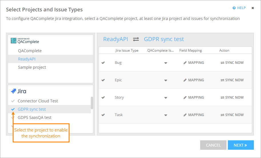 QAComplete integration with JIRA: Enabling project synchronization