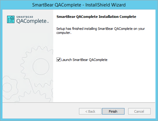 Installing QAComplete: The installation is complete