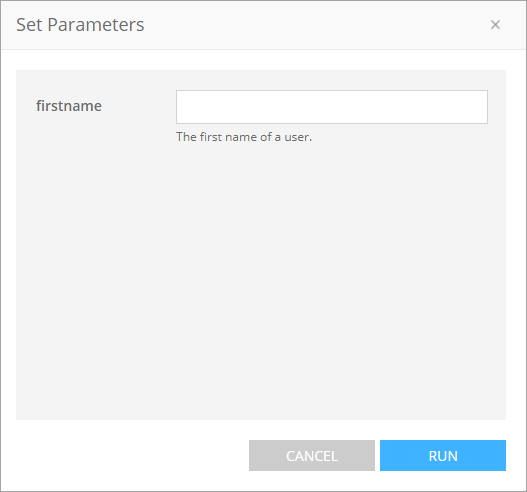 Input parameter values dialog