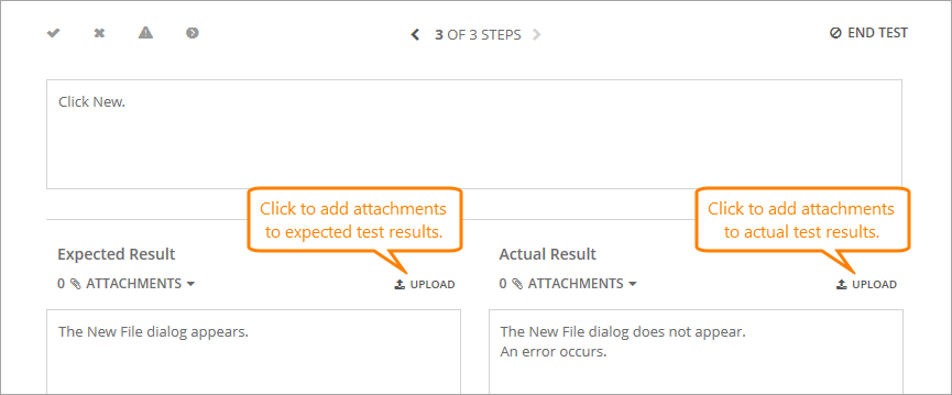 Running tests in QAComplete: Test results