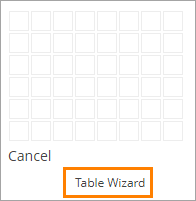 Rich Text: Table wizard