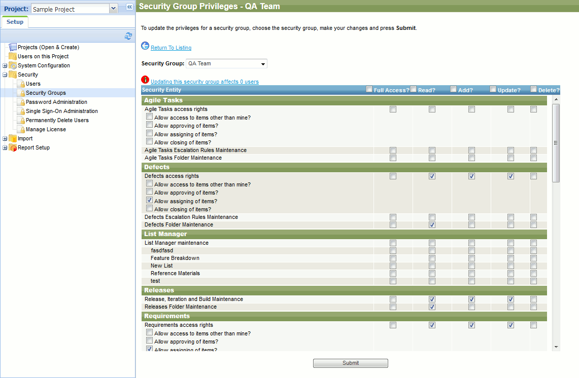 QAComplete Administrator Tutorial: Manage security rights QAComplete Administrator Tutorial: Manage security rights
