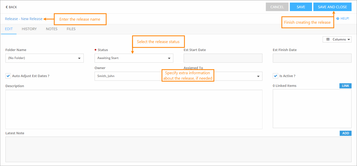 QAComplete User Tutorial: Create a release QAComplete User Tutorial: Create a release