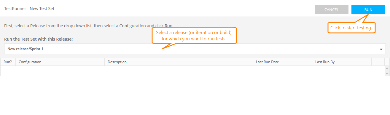 QAComplete User Tutorial: Select the release and (optional) configuration for which the tests will run QAComplete User Tutorial: Select the release and (optional) configuration for which the tests will run