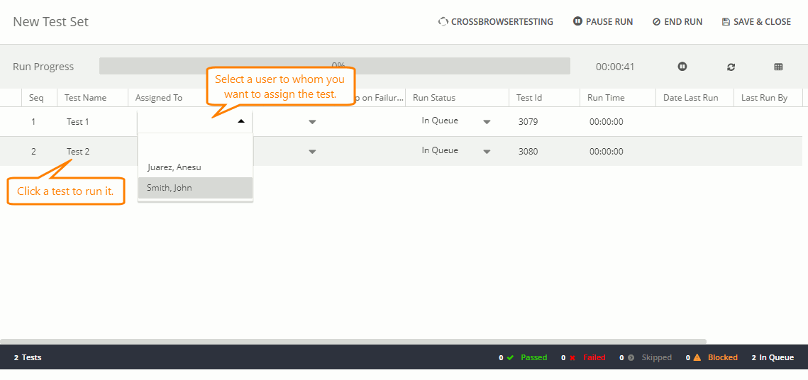 QAComplete User Tutorial: The tests to run QAComplete User Tutorial: the tests to run