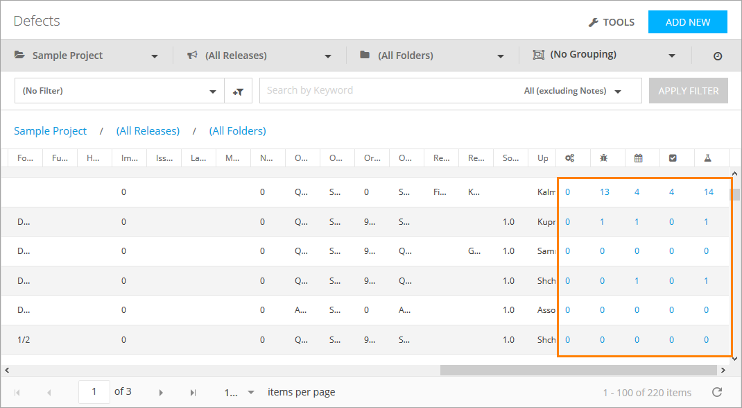 QAComplete User Tutorial: Traceability links on the item list screen QAComplete User Tutorial: Traceability links on the item list screen