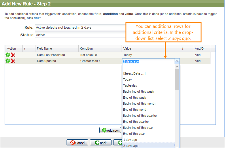 Add New Rule - Step 2 Add New Rule - Step 2