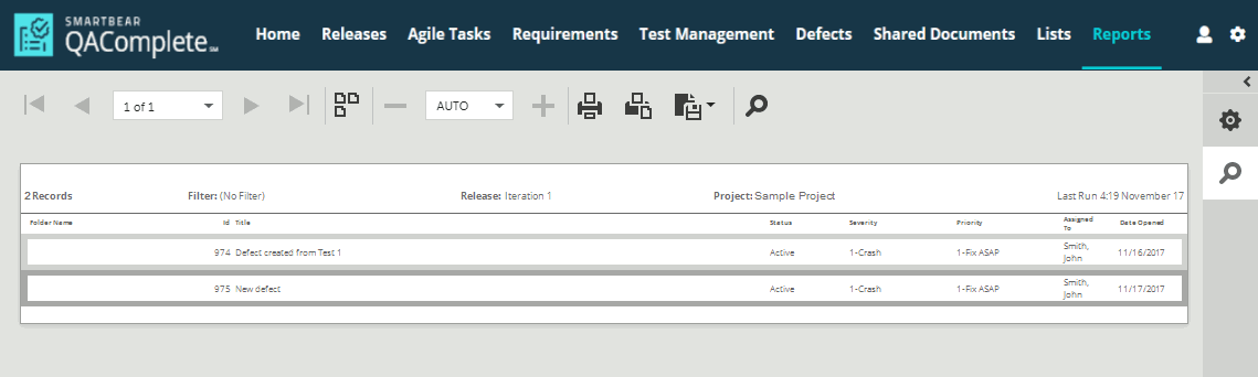 QAComplete User Tutorial: Report results QAComplete User Tutorial: Report results