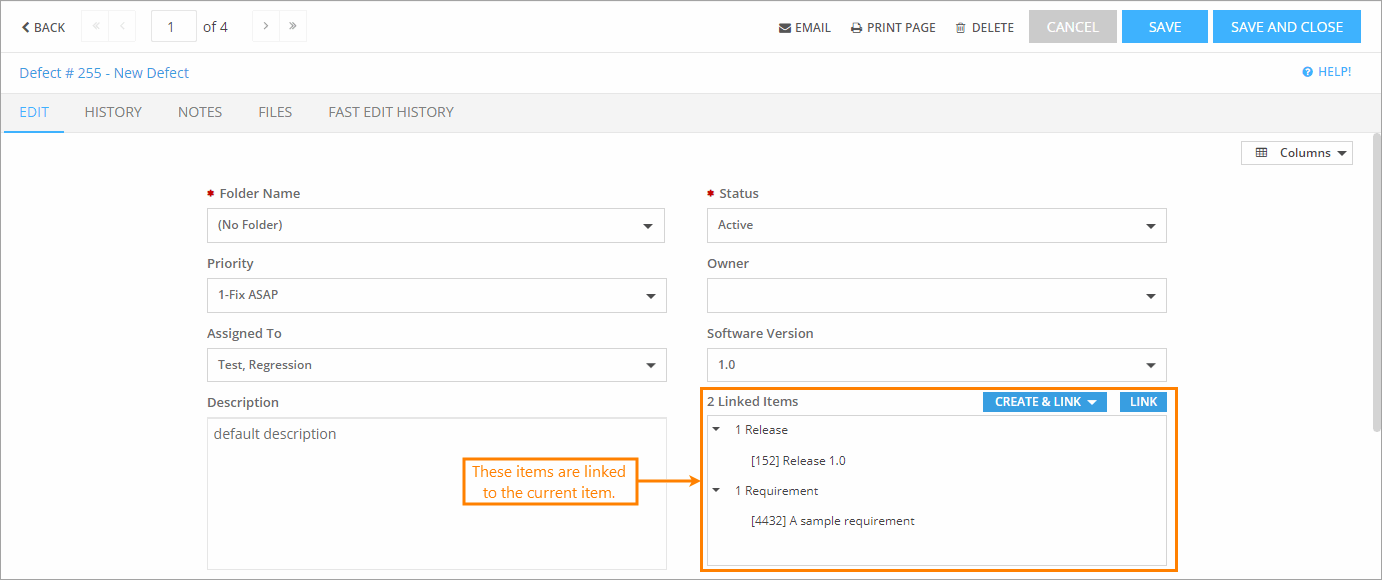 QAComplete User Tutorial: Linked items in the Edit form (new UI) QAComplete User Tutorial: Linked items in the Edit from (new UI)