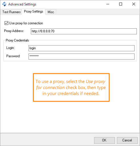 The Test Agent: The proxy connection