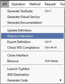 Calling Refactor Definition from menu
