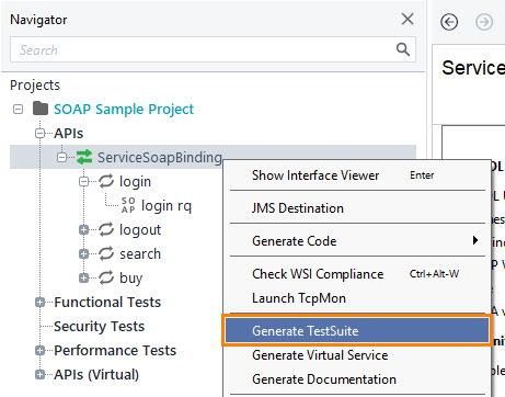 Functional testing with ReadyAPI: Generate Test Suite