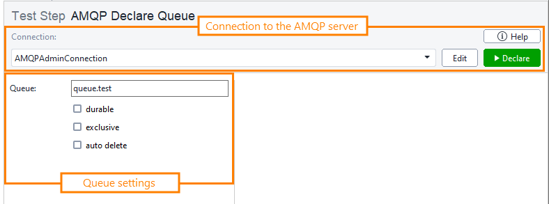 AMQP Testing: Declaring queue