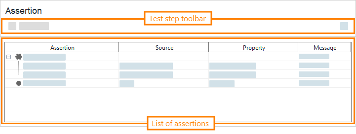 Assertions test step editor