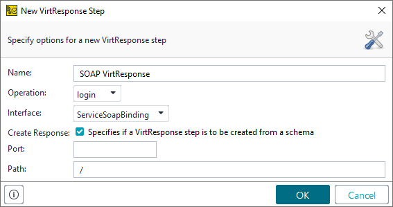 Create SOAP VirtResponse dialog