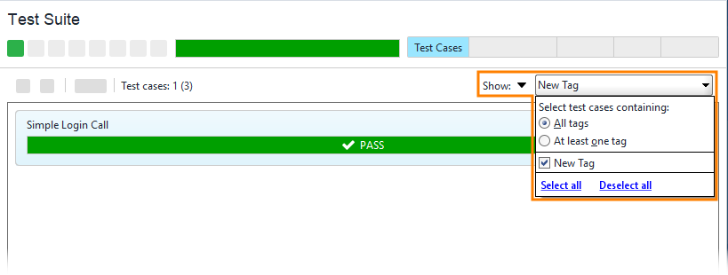 Show test cases