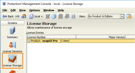 Managing ReadyAPI floating licenses: Management console license storage tab