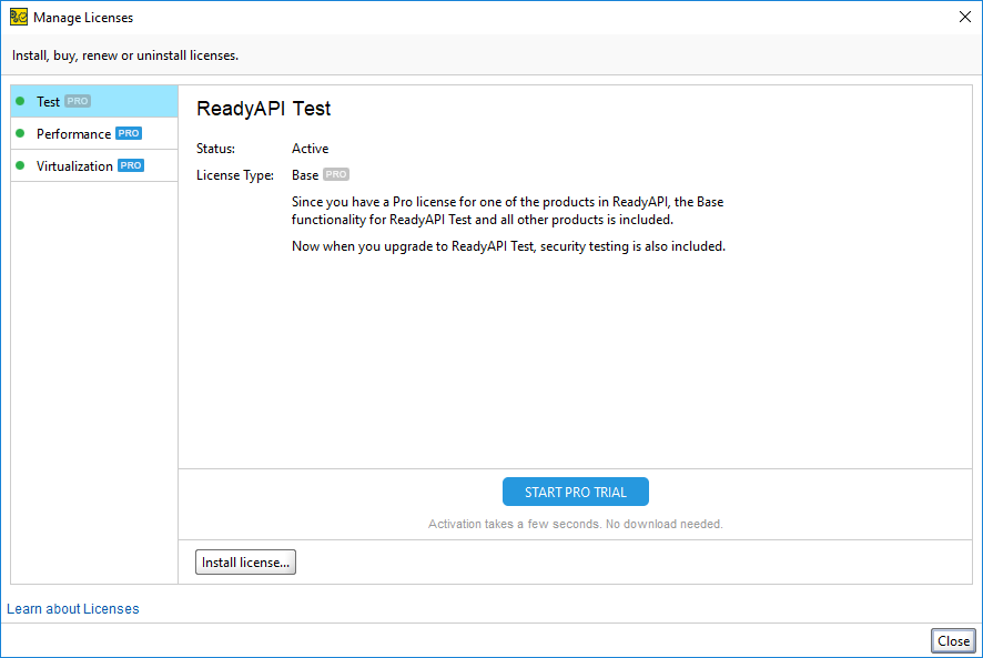 License Manager Dialog